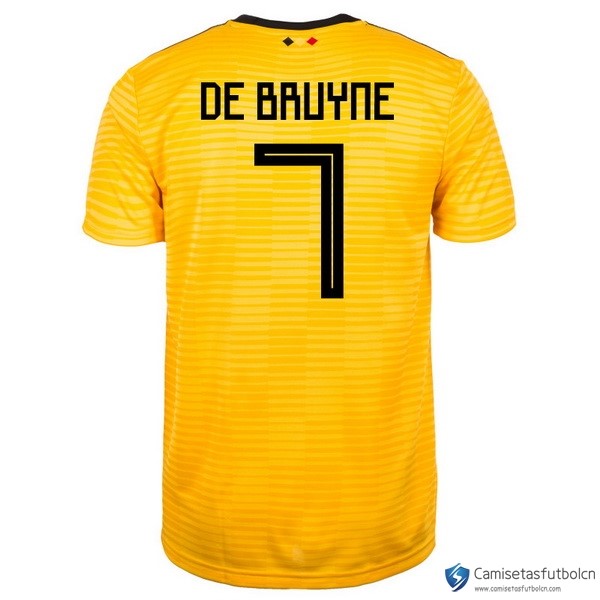Camiseta Seleccion Belgica Segunda equipo De Bruyne 2018 Amarillo